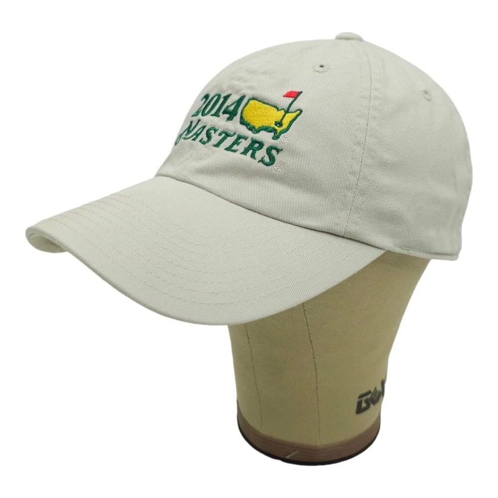 American Needle 2014 Masters Adjustable Tuck Strap Cap Golf Baseball Hat Khaki - Picture 2 of 14